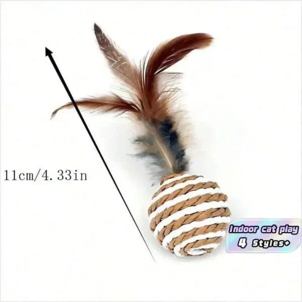 4PCS Cat Feather Ball Toy