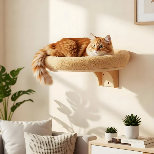 Cat Wall Mounted Solid Wooden Furniture