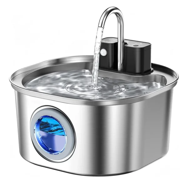 3.2L Stainless Steel Wireless Recharging Sensor Cat Water Fountain