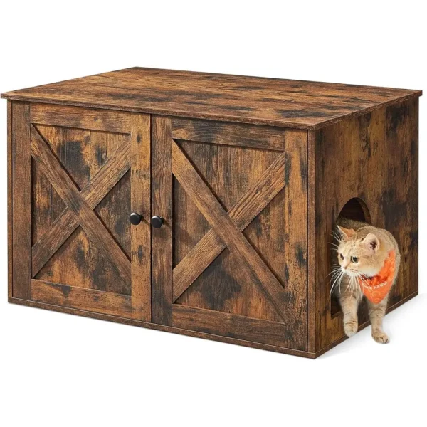 Cat Litter Box Enclosure with Removable Divider